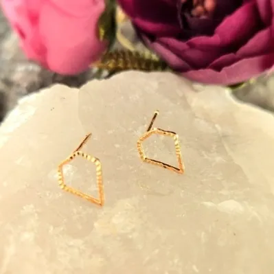 brinco ouro diamante vazado
