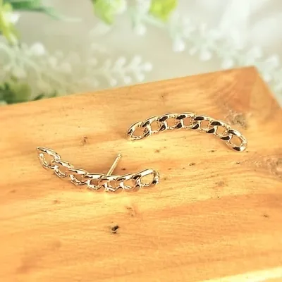 brinco ouro ear cuff elos lisos
