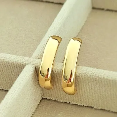 Brinco ouro ear hook liso