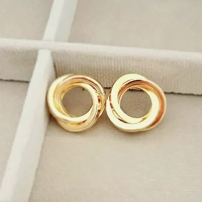 Brinco ouro entrelaçado liso