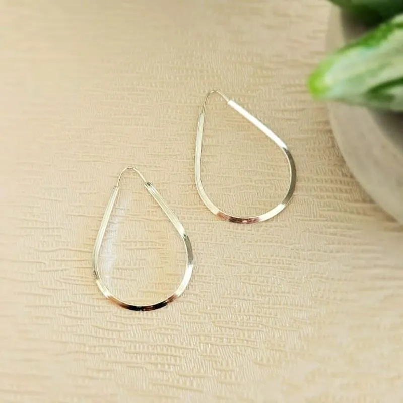 brinco prata argola gota lisa