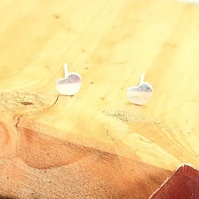 Brinco prata coração chapado liso