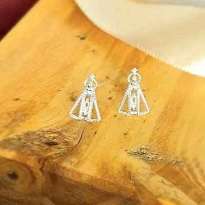 brinco prata nossa senhora vazada