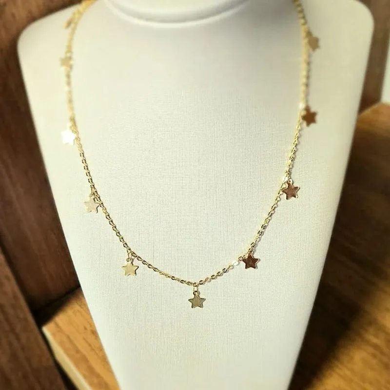 colar choker ouro estrela chapada