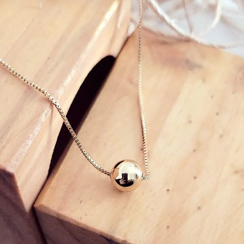 colar ouro bolinha lisa grande