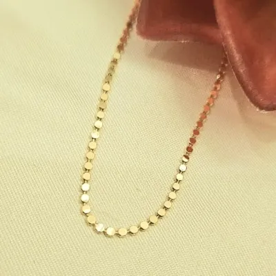 Colar ouro chapas redondas