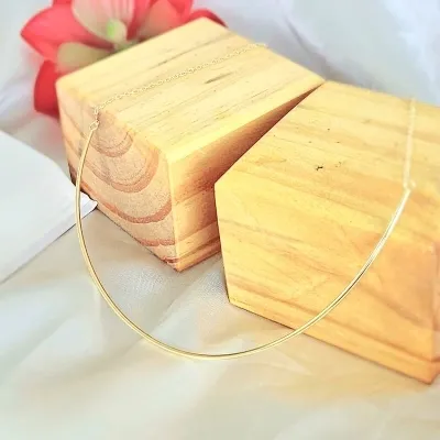 colar ouro choker aro liso