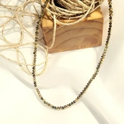 colar ouro choker canutos quadrados gold