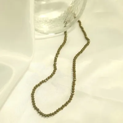 colar ouro choker cristais búlgaros verde militar