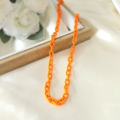 Colar ouro choker elos laranja