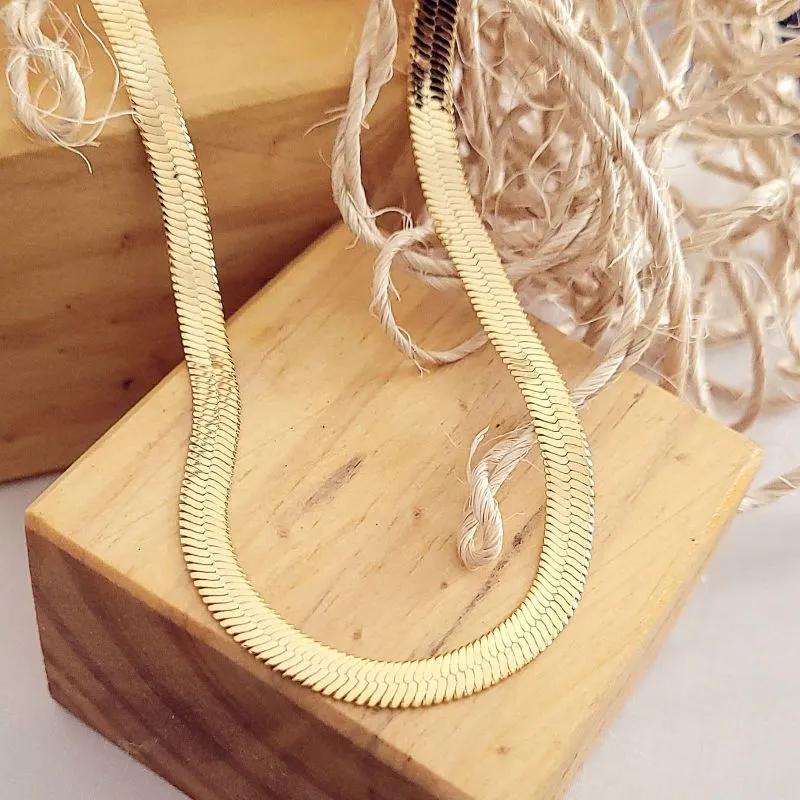 colar ouro choker fita 6mm