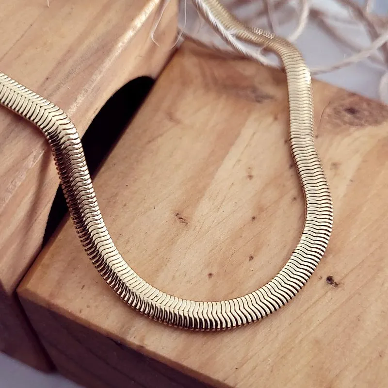 colar ouro ckoker snake 5mm