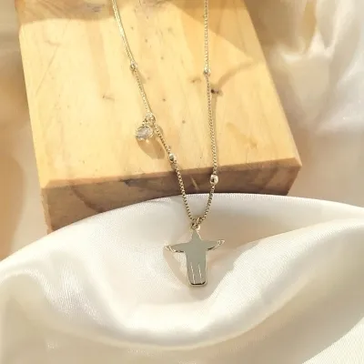 colar ouro cristo redentor + ponto de luz