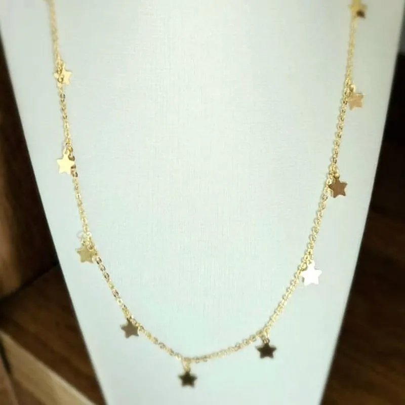 colar ouro estrela chapada
