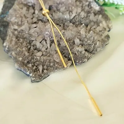 colar ouro gravata palito liso