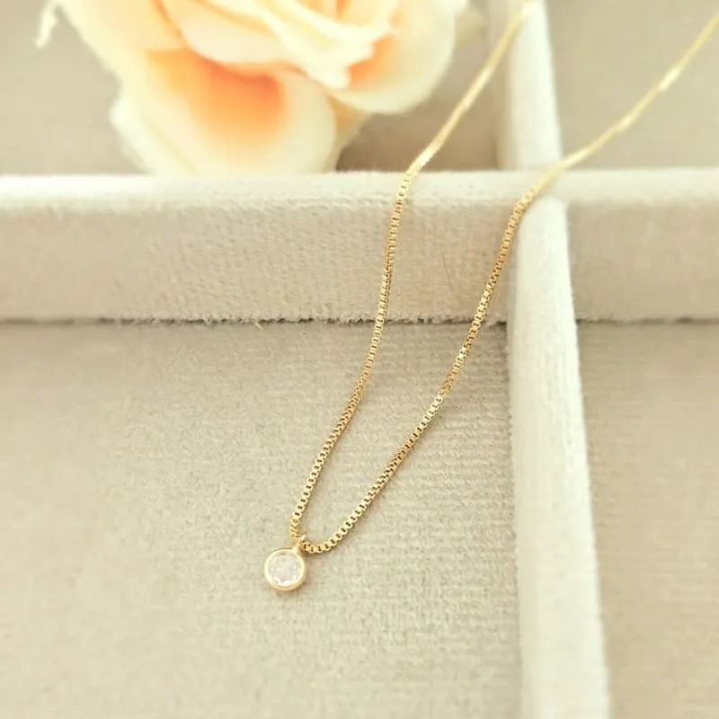 colar ouro ponto de luz 4mm