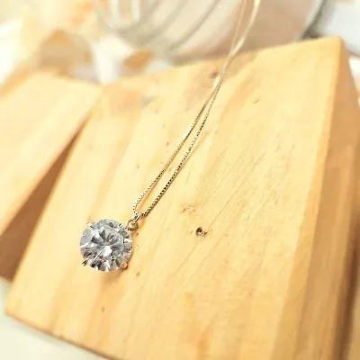 colar ouro ponto de luz cristal