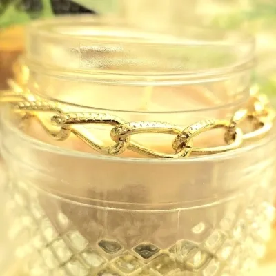 pulseira ouro abs elos lado liso lado trabalhado