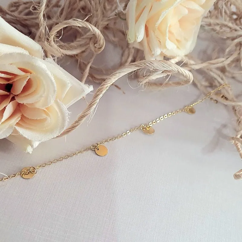 pulseira ouro bolas chapadas