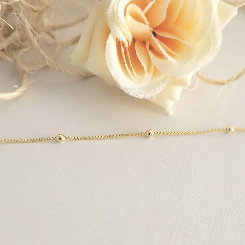 pulseira ouro bolas lisas