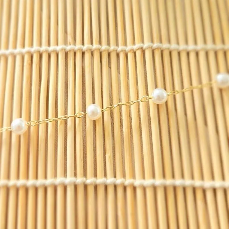 pulseira ouro com 6 perolas