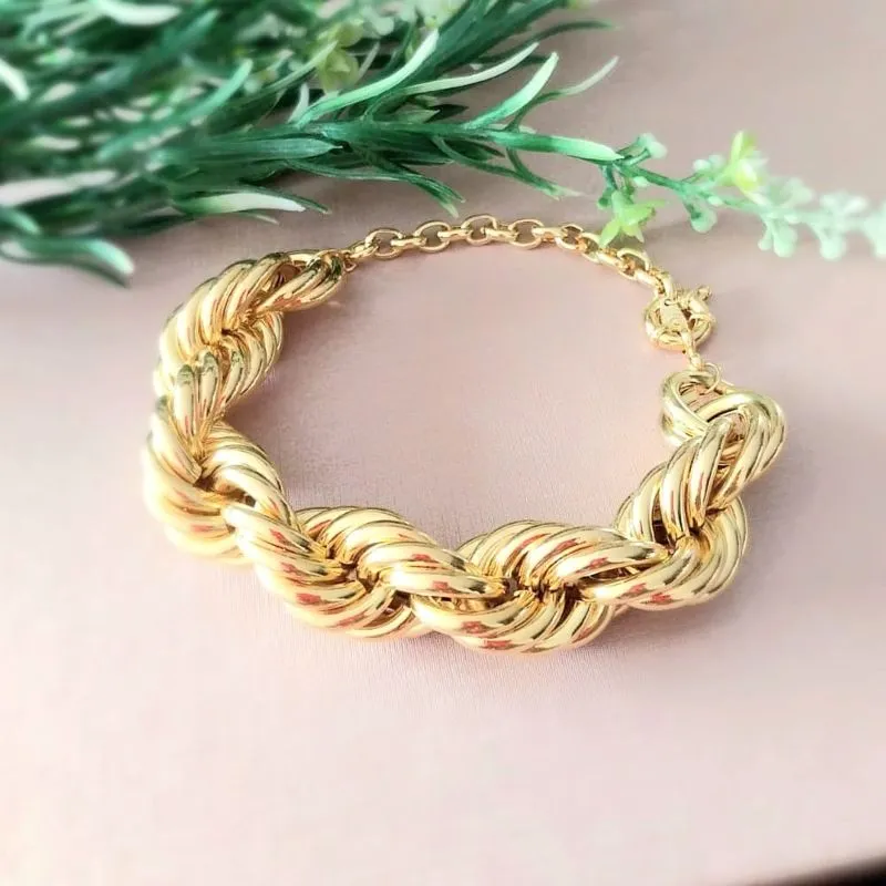 pulseira ouro cordão baiano grosso