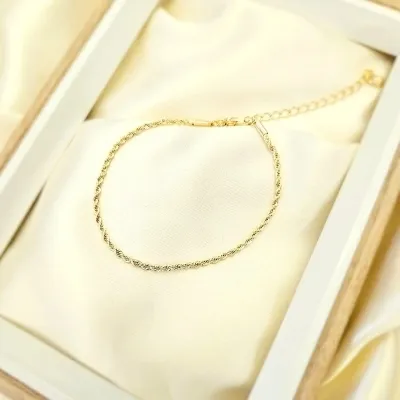pulseira ouro cordao baiano liso