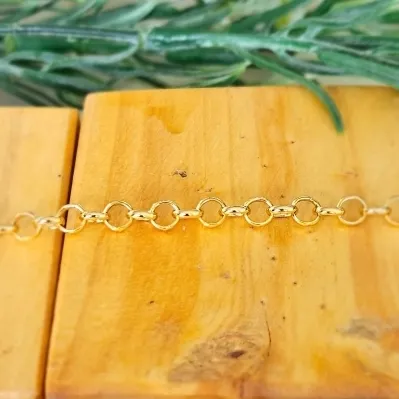 pulseira ouro elo português lisa