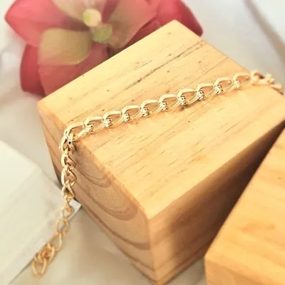 pulseira ouro elos lisos