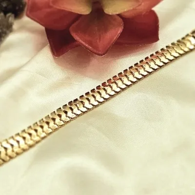 pulseira ouro escama de peixe