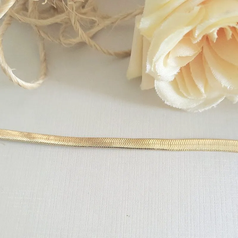 pulseira ouro fita 4mm