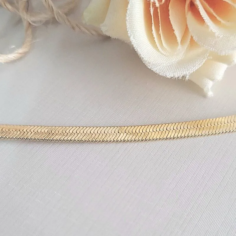 pulseira ouro fita 5mm