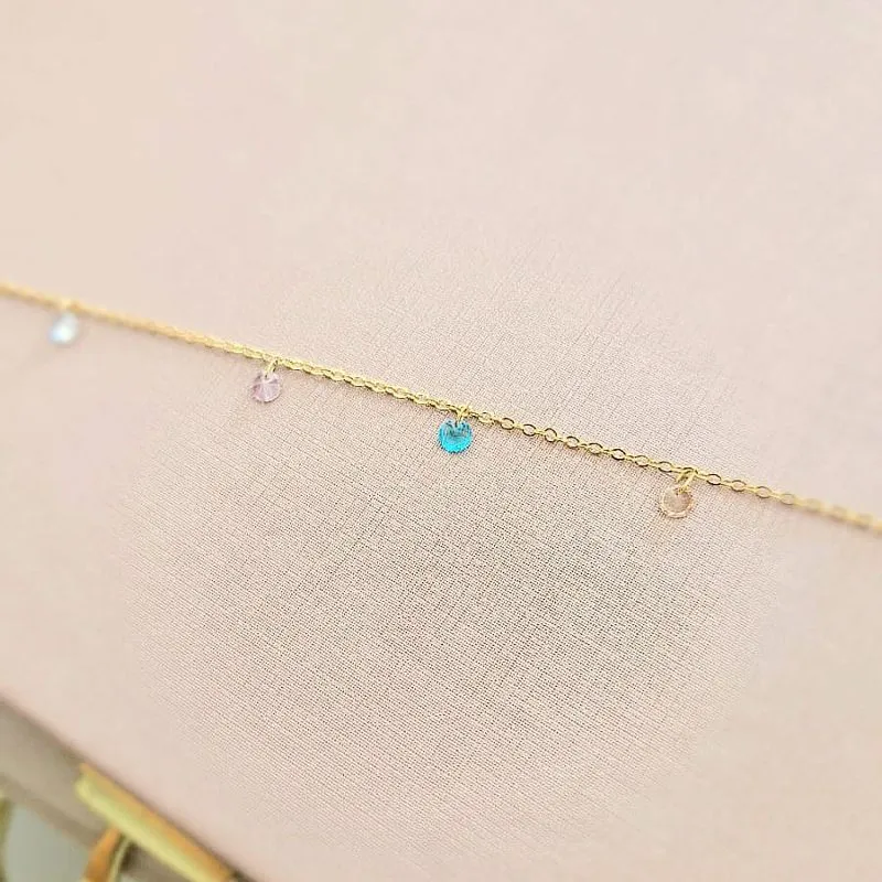 pulseira ouro pedras colors penduradas