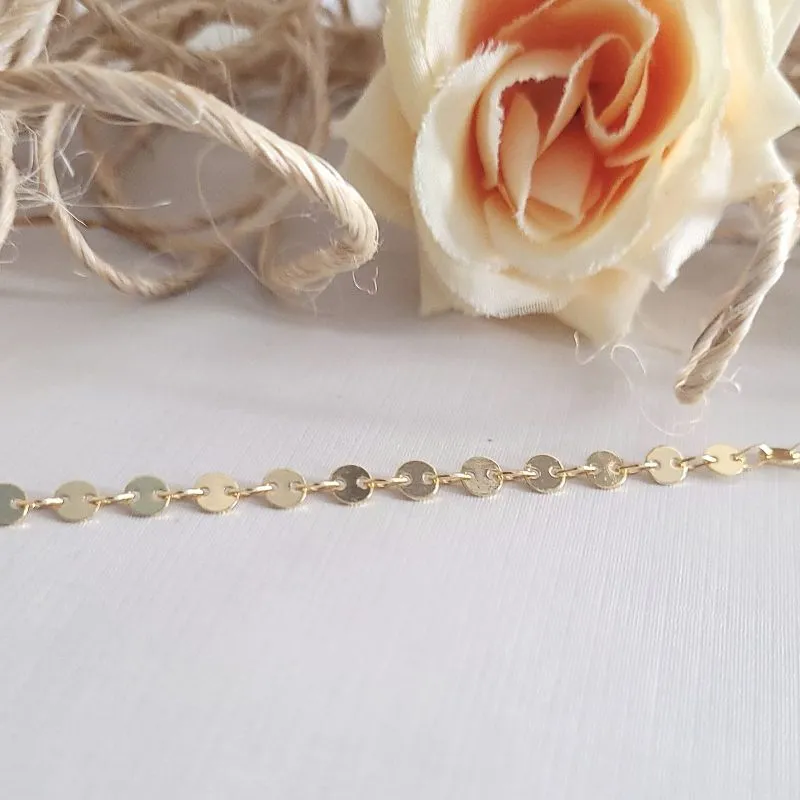 pulseira ouro plaquinhas