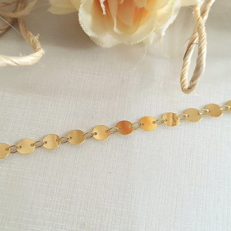 pulseira ouro plaquinhas
