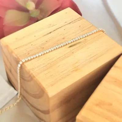 pulseira ouro riviera zirconia