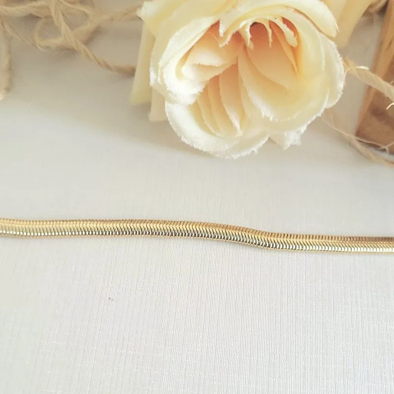 pulseira ouro snake 5mm
