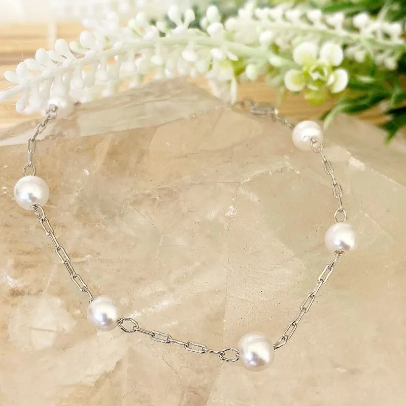 pulseira rodio com 6 perolas