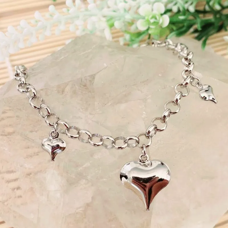pulseira rodio corações gordinhos