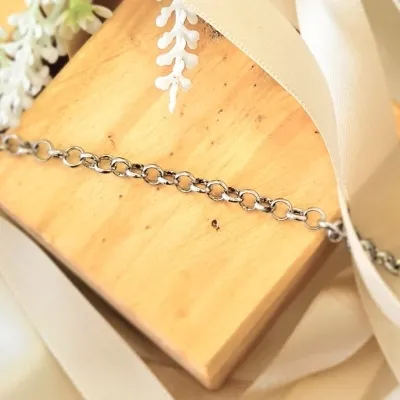 pulseira rodio corrente elos mais finos