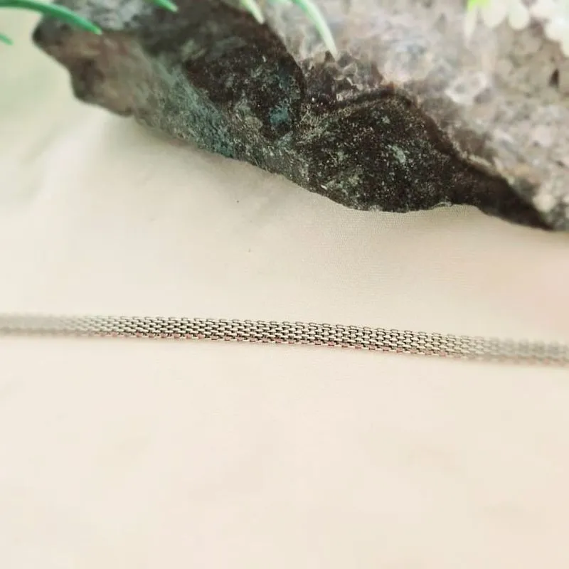 pulseira rodio quadrada lisa
