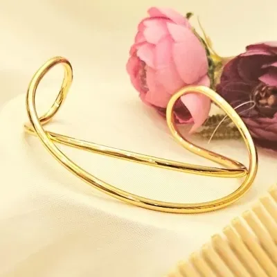 Pulseira bracelete ouro entrelaçado liso