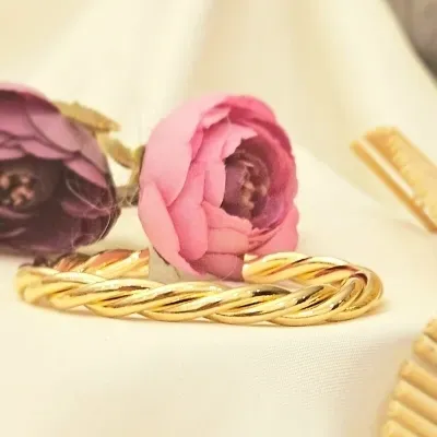 Pulseira bracelete ouro torcido liso