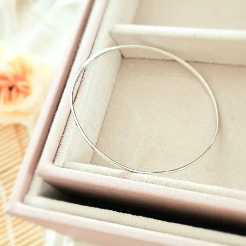 Pulseira bracelete rodio lisa
