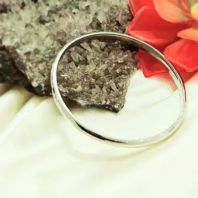pulseira rodio bracelete lisa fina fechada