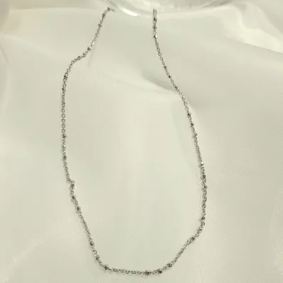 colar ródio choker corrente com trios de bolinhas