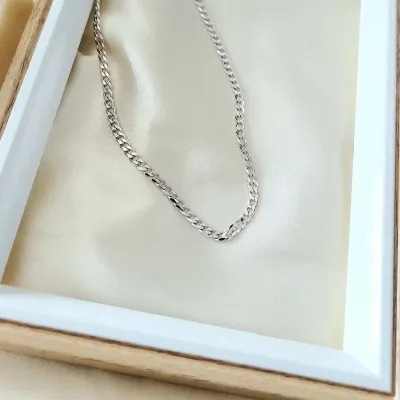 colar rodio choker corrente lisa