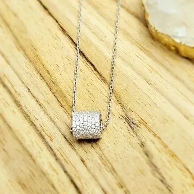 colar ródio inspired Bulgari rodinha cravejada zircônias