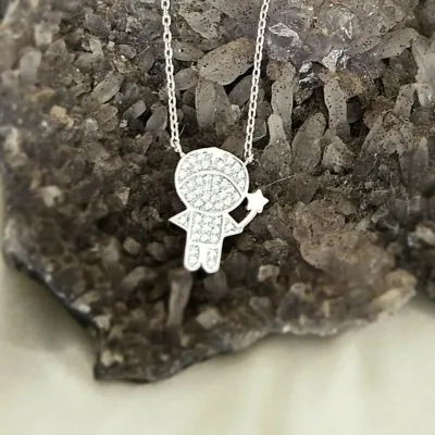 colar ródio menino toda zirconias com varinha estrela