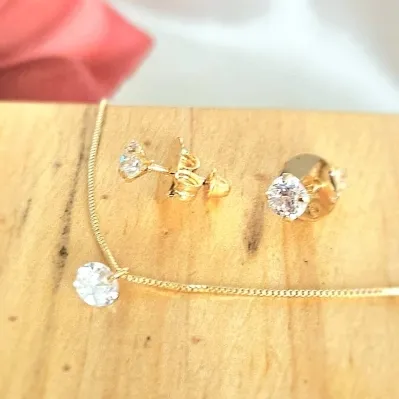 conjunto infantil ouro ponto de luz cristal